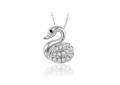 Rhodium Plated | CZ Studded Pendants